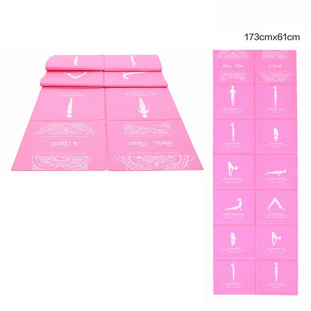 YOMER 5mm PVC Non-slip Foldable Yoga Mats For Fitness Slim Yoga Gym Exercise Mats Outdoor Pads Fitness Mat Easy Carry