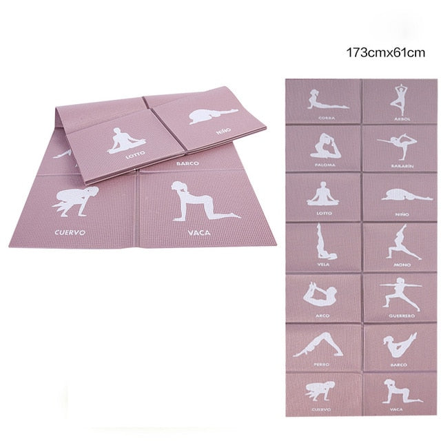 YOMER 5mm PVC Non-slip Foldable Yoga Mats For Fitness Slim Yoga Gym Exercise Mats Outdoor Pads Fitness Mat Easy Carry