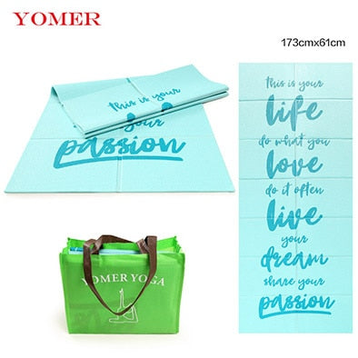 YOMER 5mm PVC Non-slip Foldable Yoga Mats For Fitness Slim Yoga Gym Exercise Mats Outdoor Pads Fitness Mat Easy Carry