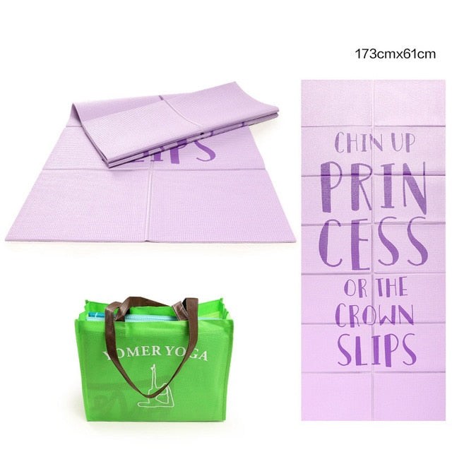 YOMER 5mm PVC Non-slip Foldable Yoga Mats For Fitness Slim Yoga Gym Exercise Mats Outdoor Pads Fitness Mat Easy Carry