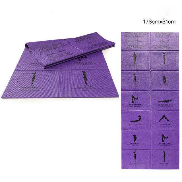 YOMER 5mm PVC Non-slip Foldable Yoga Mats For Fitness Slim Yoga Gym Exercise Mats Outdoor Pads Fitness Mat Easy Carry