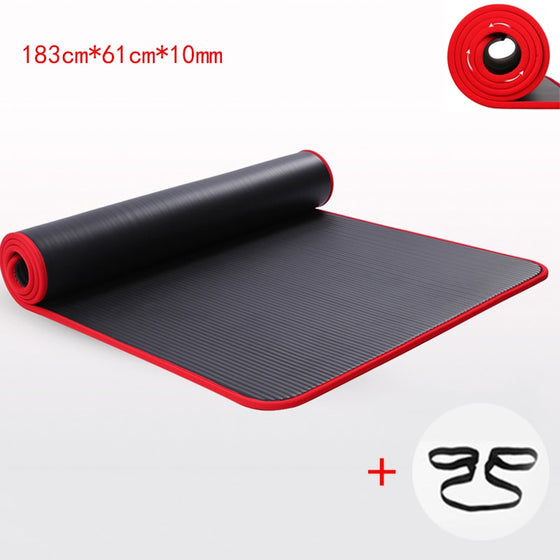 10MM Extra Thick High Quality NRB Non-slip Yoga Mats For Fitness Environmental Tasteless Pilates Gym Exercise Pads with Bandage
