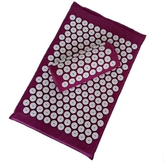 Spike Acupuncture Massage Yoga Mat/Pillow Massager (appro.67*42cm)Acupressure Mat Relieve Back Body Pain Cushion