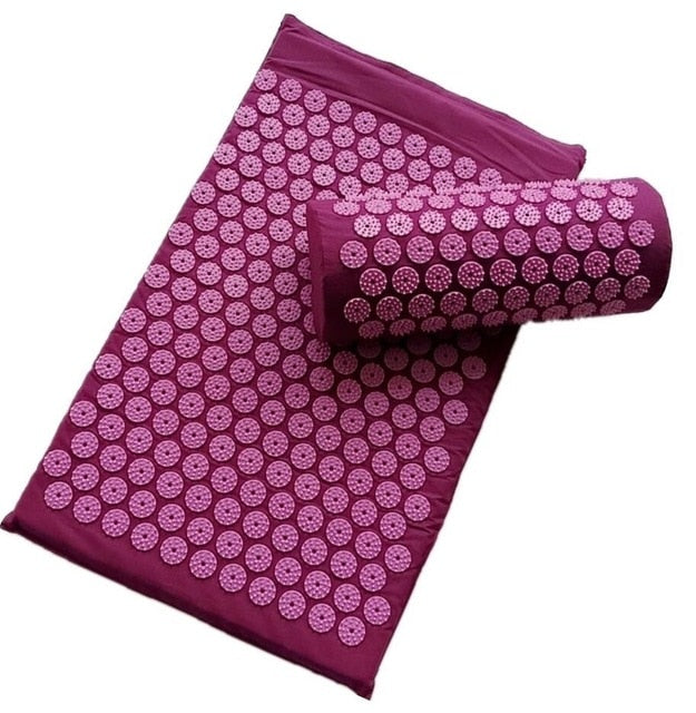 Spike Acupuncture Massage Yoga Mat/Pillow Massager (appro.67*42cm)Acupressure Mat Relieve Back Body Pain Cushion