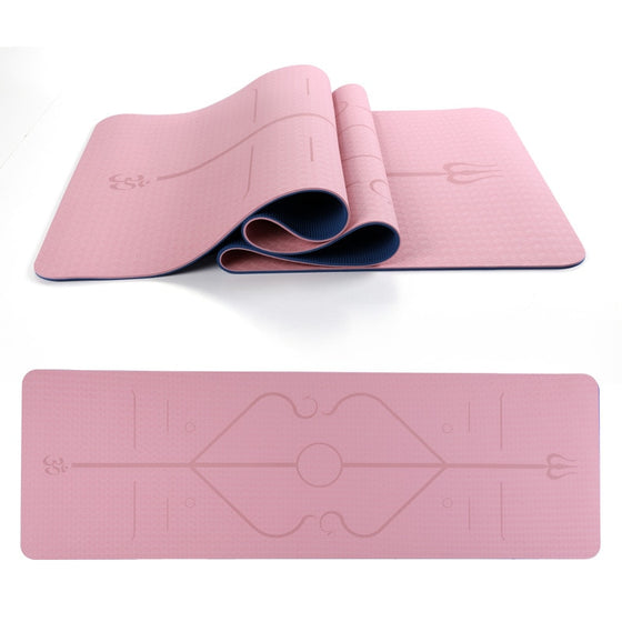 TPE Yoga Mat with Position Line Non Slip Carpet Mat Beginner Environmental Fitness Gymnastics Mats