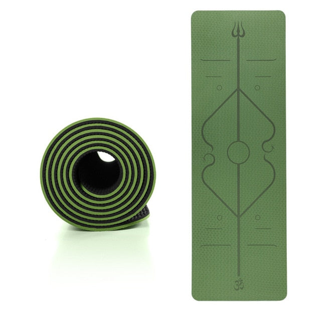 TPE Yoga Mat with Position Line Non Slip Carpet Mat Beginner Environmental Fitness Gymnastics Mats