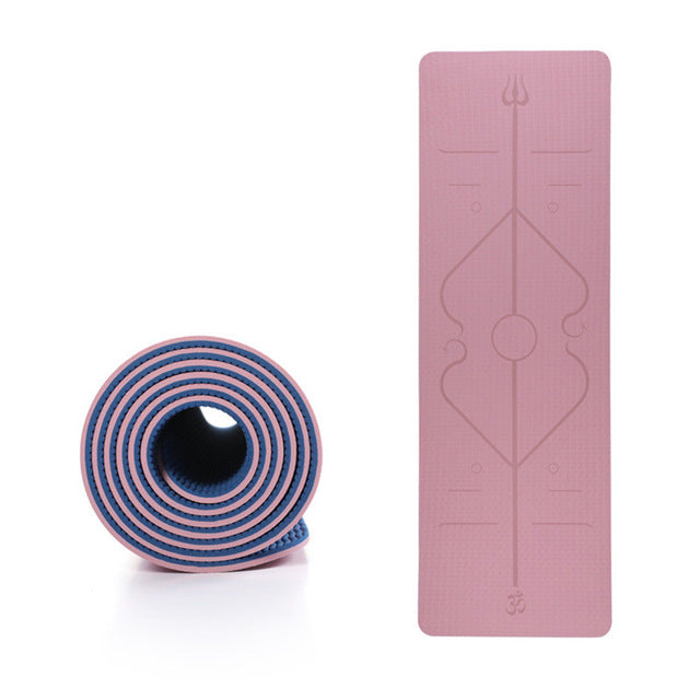 TPE Yoga Mat with Position Line Non Slip Carpet Mat Beginner Environmental Fitness Gymnastics Mats