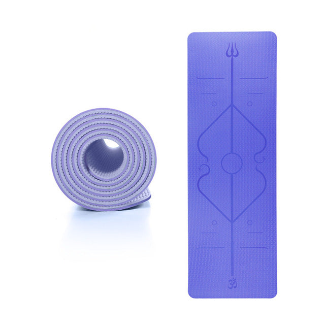 TPE Yoga Mat with Position Line Non Slip Carpet Mat Beginner Environmental Fitness Gymnastics Mats
